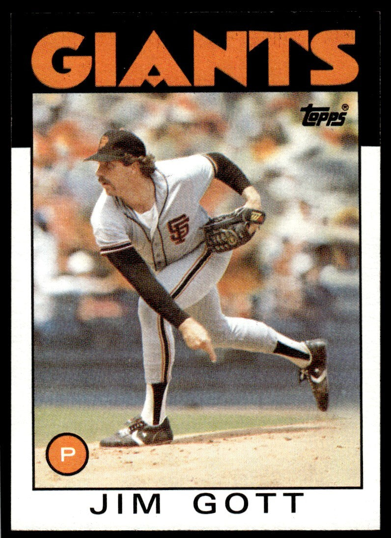 1986 Topps Baseball Card Jim Gott San Francisco Giants #463