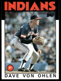 1986 Topps Baseball Card Dave Von Ohlen E Cleveland Indians #632