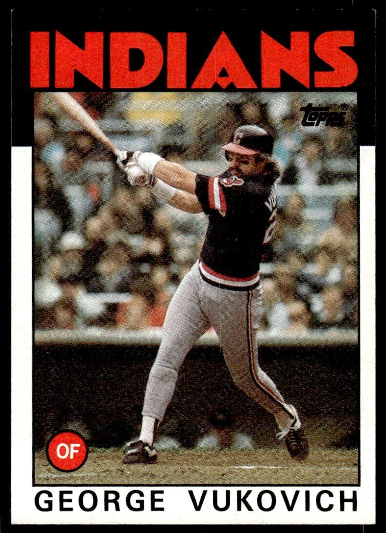 1986 Topps Baseball Card George Vukovich A Cleveland Indians #483