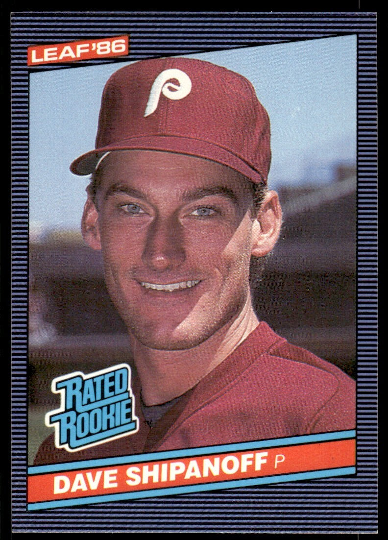 1986 Leaf Baseball Card Dave Shipanoff Rookie Philadelphia Phillies #29