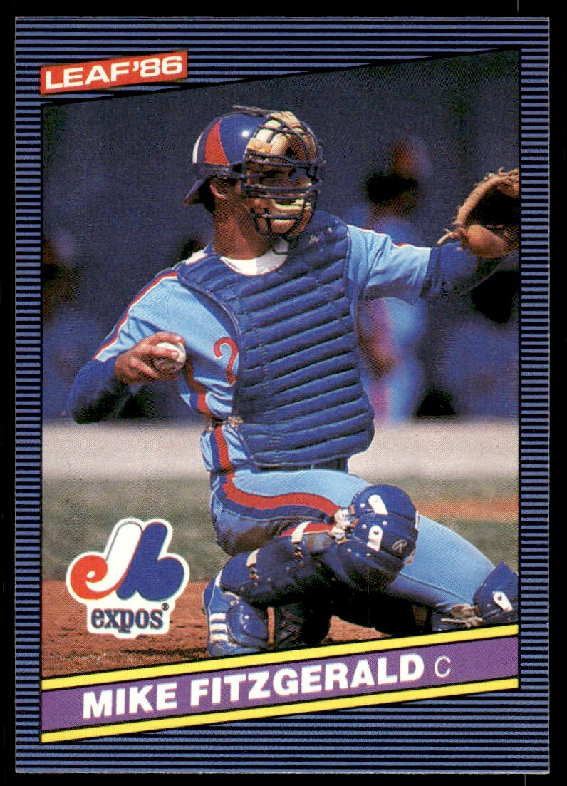 1986 Leaf Baseball Card Mike Fitzgerald Montreal Expos #32