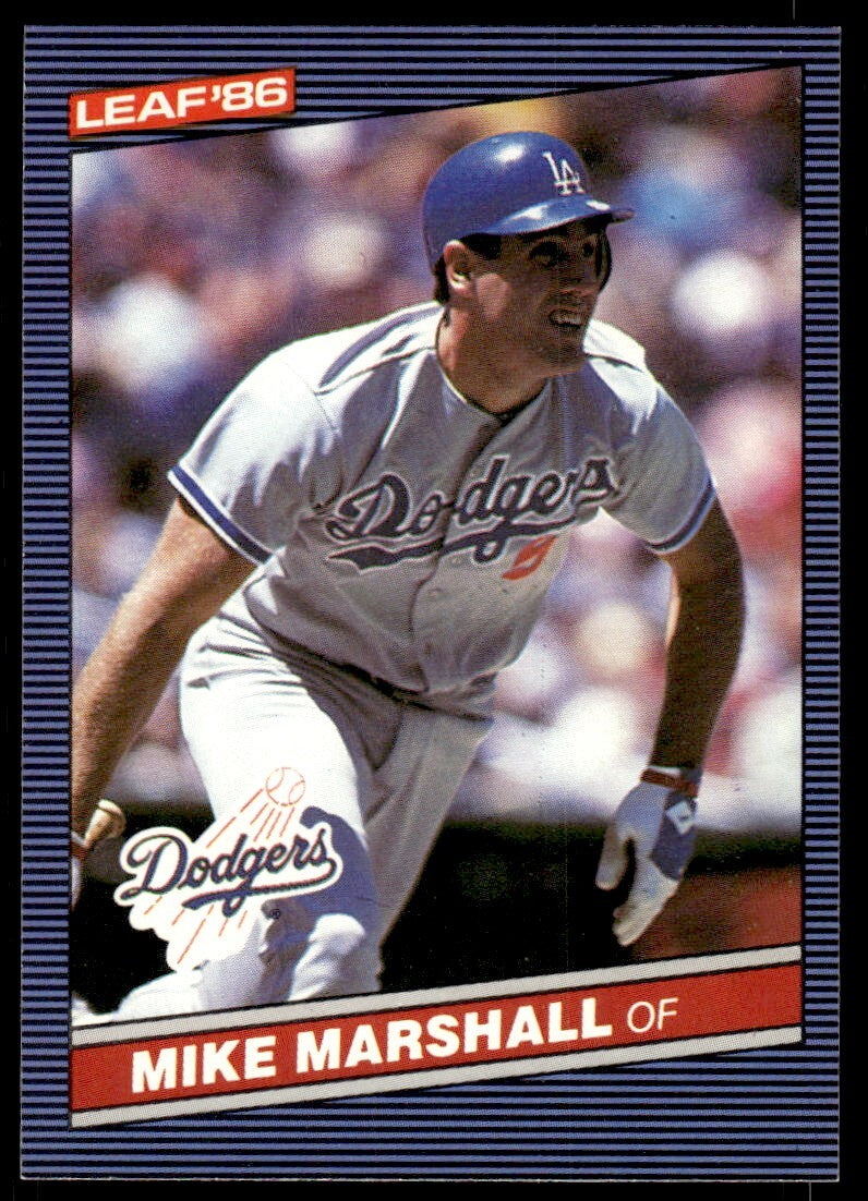 1986 Leaf Baseball Card Mike Marshall Los Angeles Dodgers #40
