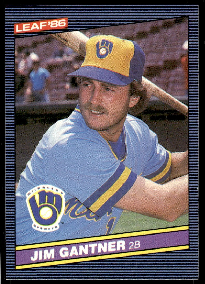 1986 Leaf Baseball Card Jim Gantner Milwaukee Brewers #43