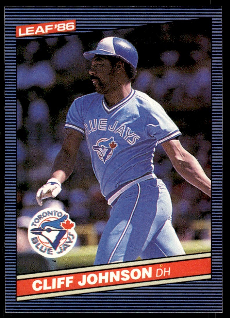 1986 Leaf Baseball Card Cliff Johnson Toronto Blue Jays #250
