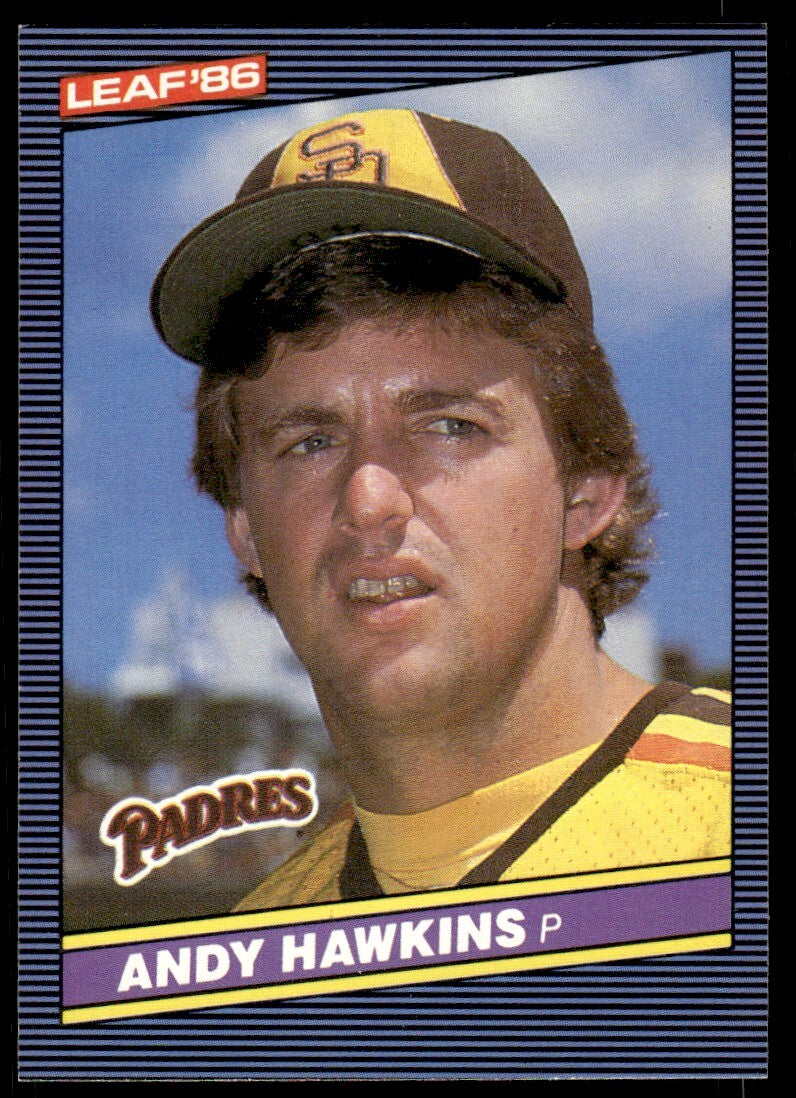 1986 Leaf Baseball Card Andy Hawkins San Diego Padres #158
