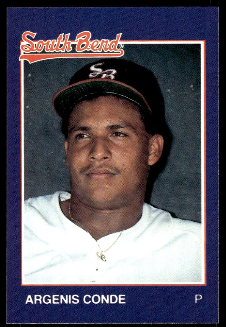 1988 Grand Slam Baseball Card Argenis Conde A South Bend White Sox #18
