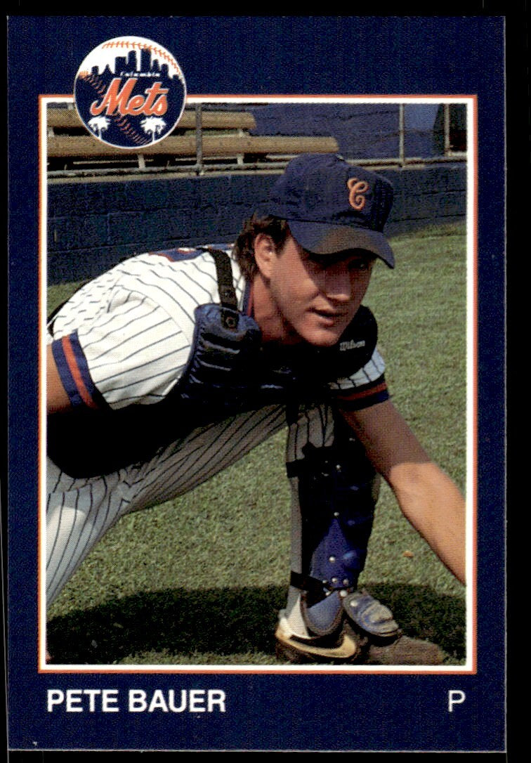 1988 Grand Slam Baseball Card Pete Bauer Columbia Mets #2