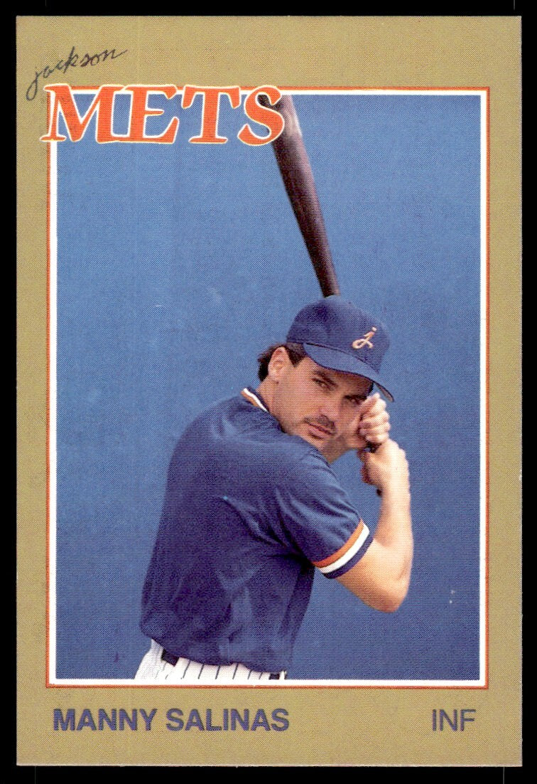 1988 Grand Slam Baseball Card Manny Salinas A Jackson Mets #18