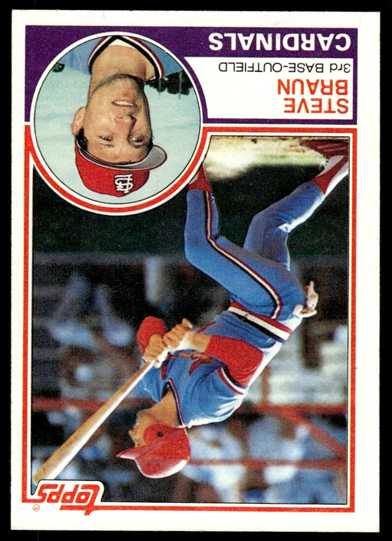 1983 Topps Baseball Card Steve Braun St. Louis Cardinals #734