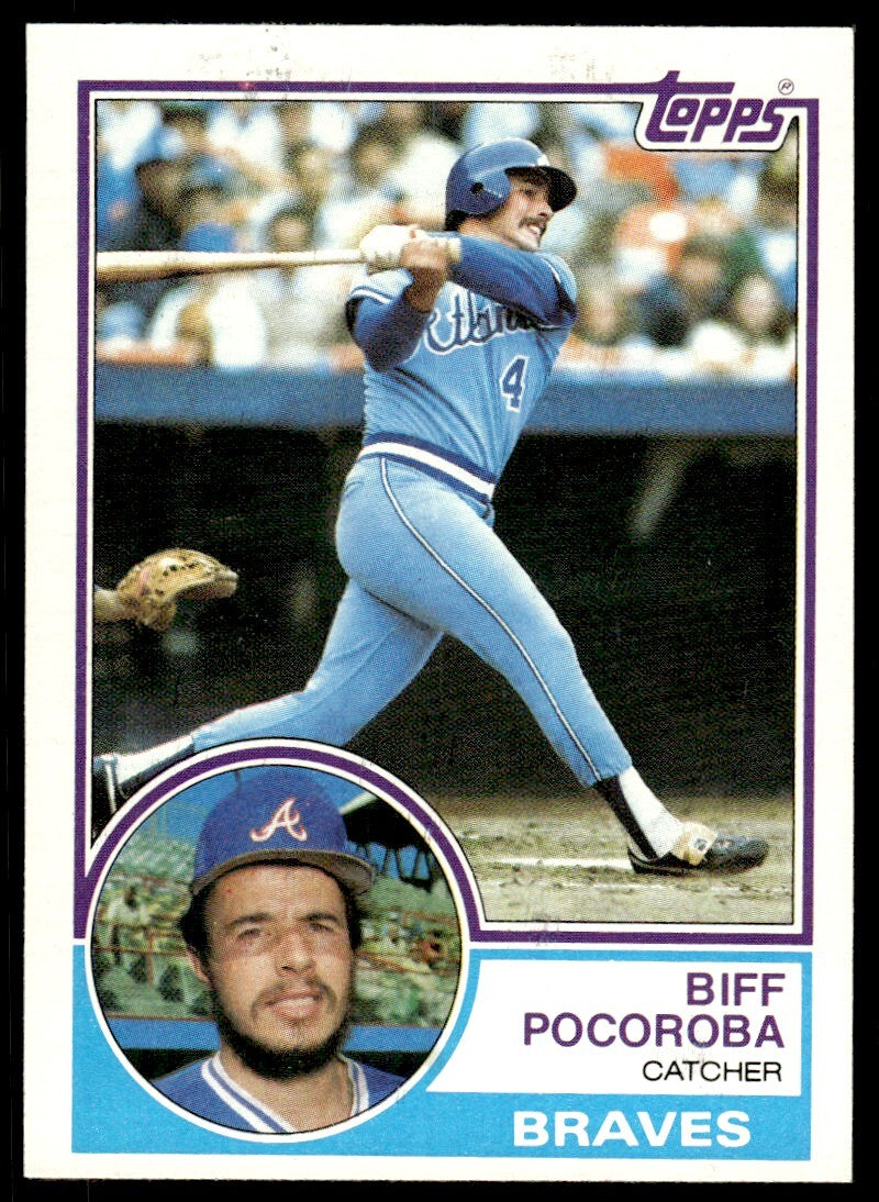 1983 Topps Baseball Card Biff Pocoroba Atlanta Braves #676