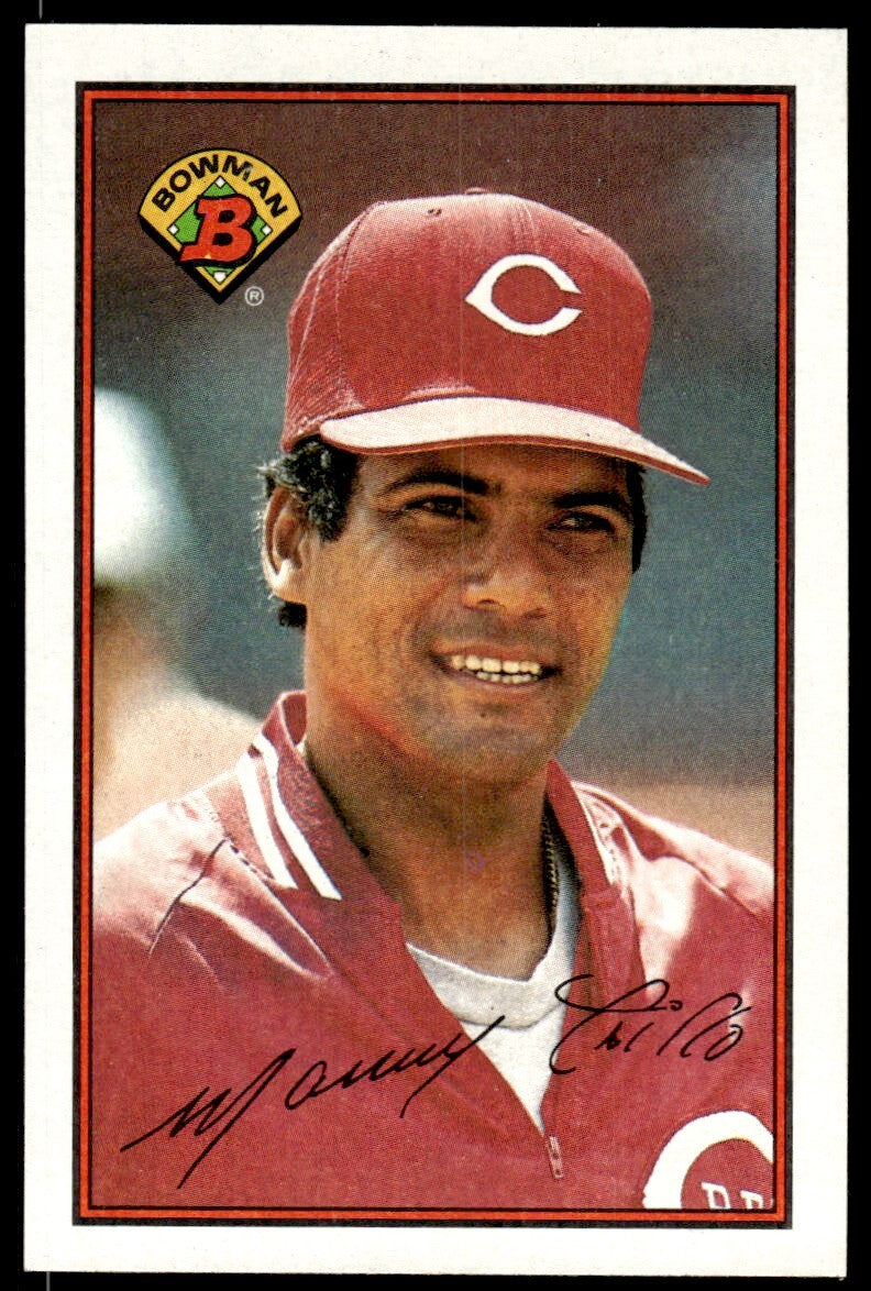 1989 Bowman Baseball Card Manny Trillo B Cincinnati Reds #308