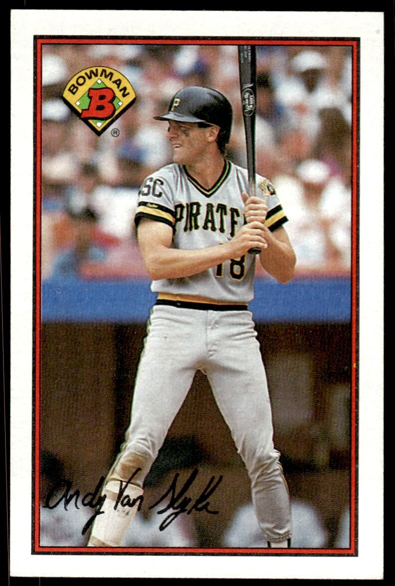 1989 Bowman Baseball Card Andy Van Slyke AA Pittsburgh Pirates #424