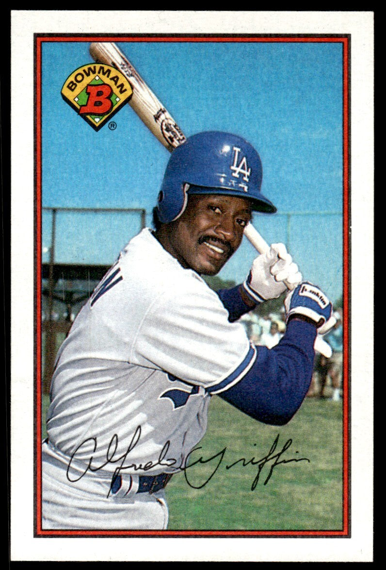 1989 Bowman Baseball Card Alfredo Griffin AA Los Angeles Dodgers #345