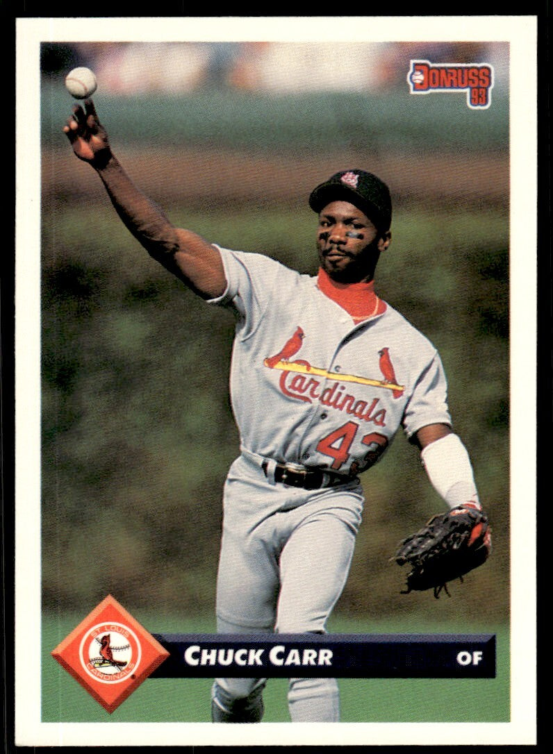 1993 Donruss Baseball Card Chuck Carr St. Louis Cardinals #124