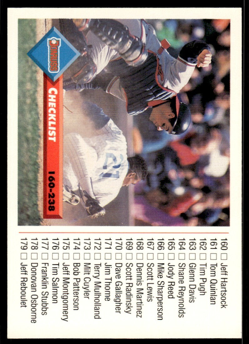 1993 Donruss Baseball Card Checklist 160-238 #254