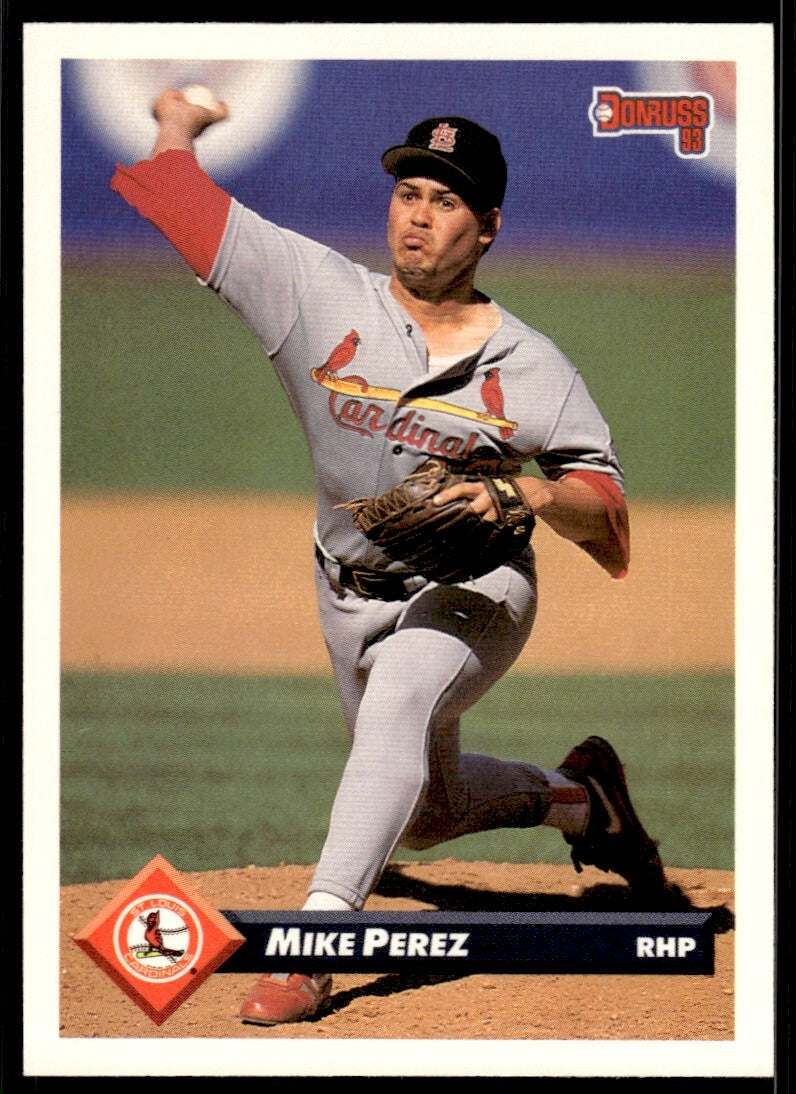 1993 Donruss Baseball Card Mike Perez St. Louis Cardinals #256
