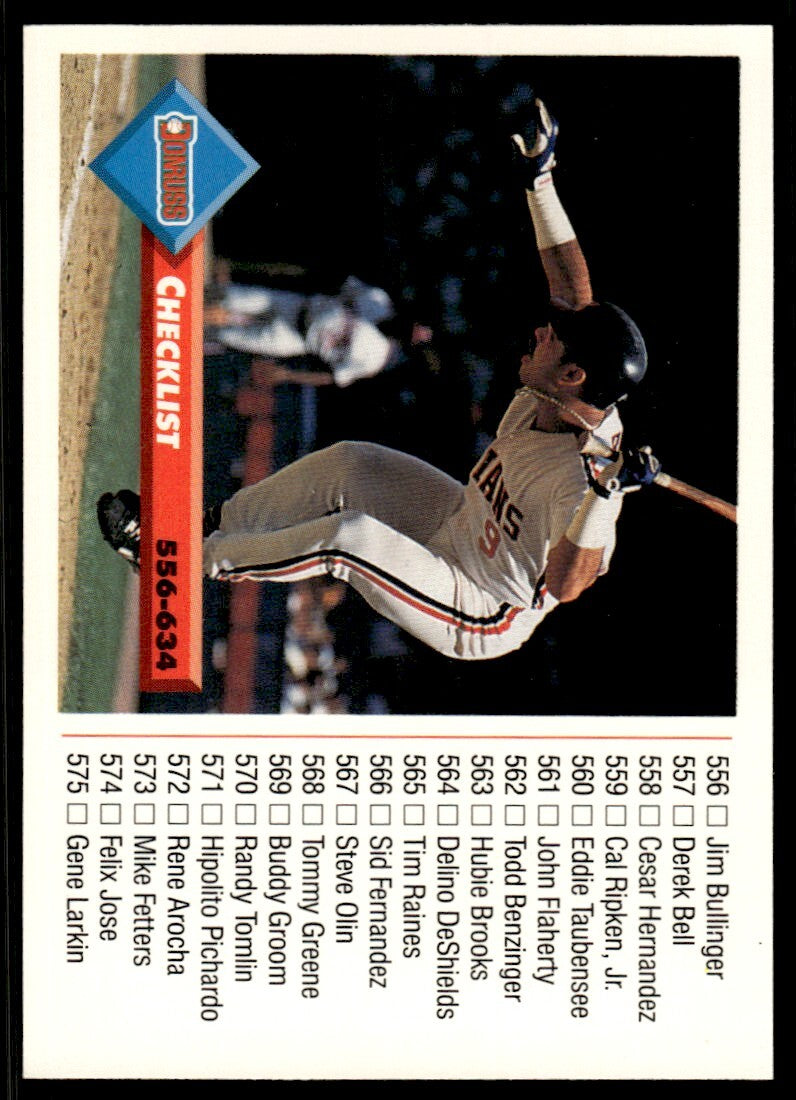 1993 Donruss Baseball Card Checklist 556-634 #650
