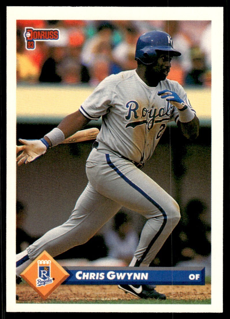1993 Donruss Baseball Card Chris Gwynn Kansas City Royals #657