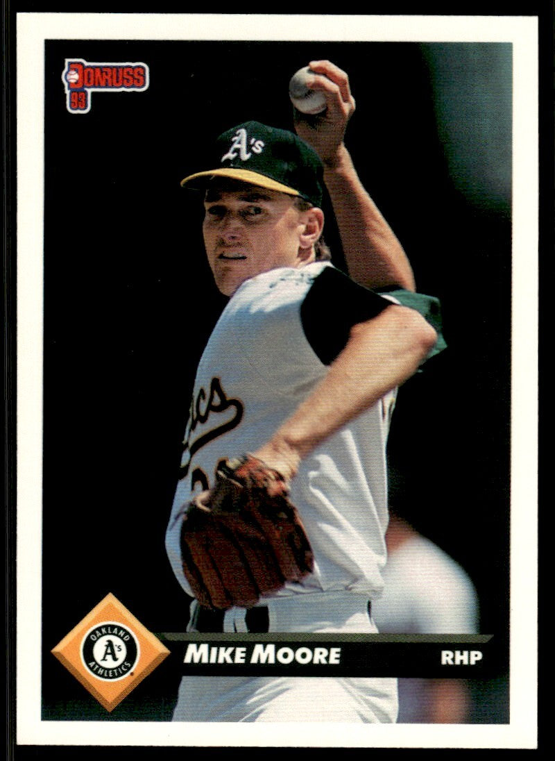 1993 Donruss Baseball Card Mike Moore Oakland Athletics #683