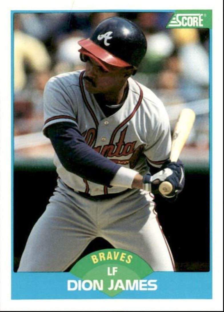 1989 Score Baseball Card Dion James Atlanta Braves #163