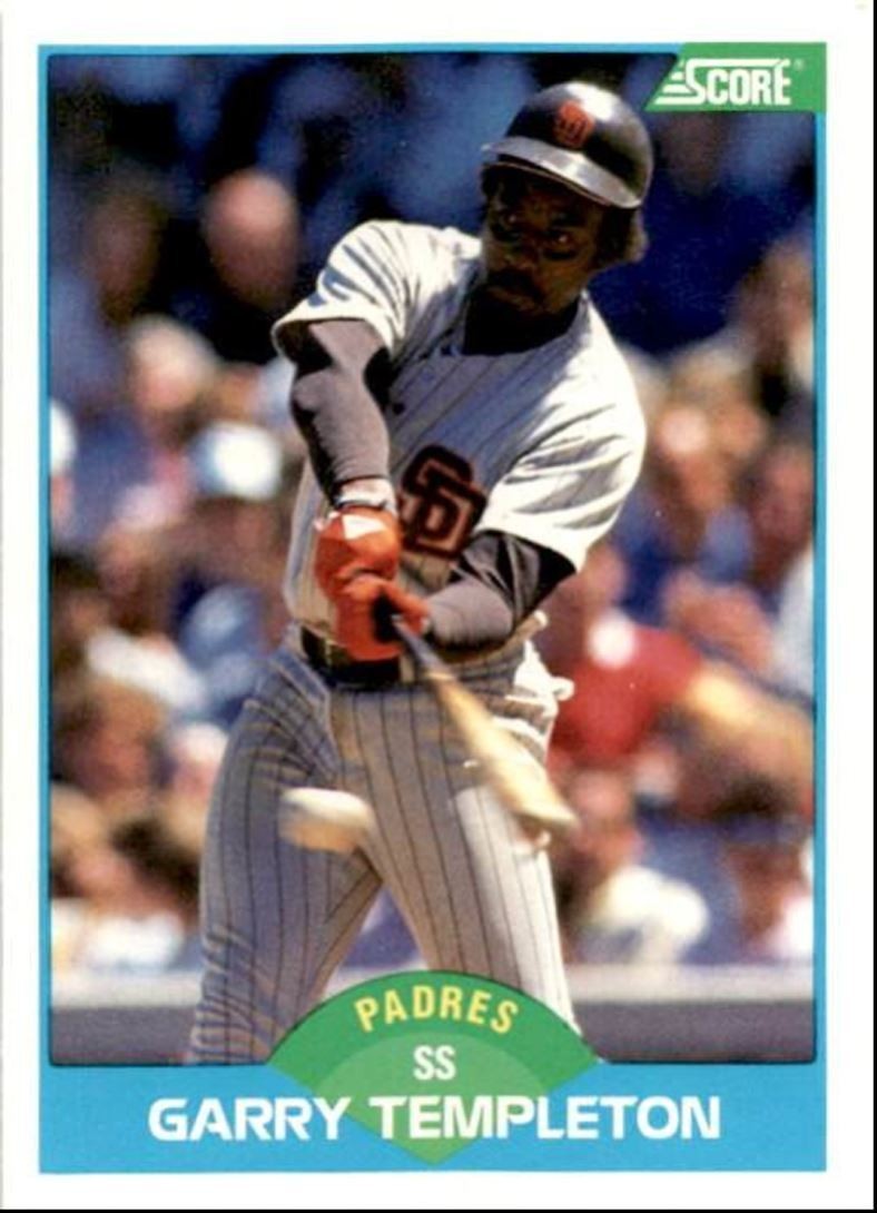1989 Score Baseball Card Garry Templeton San Diego Padres #176