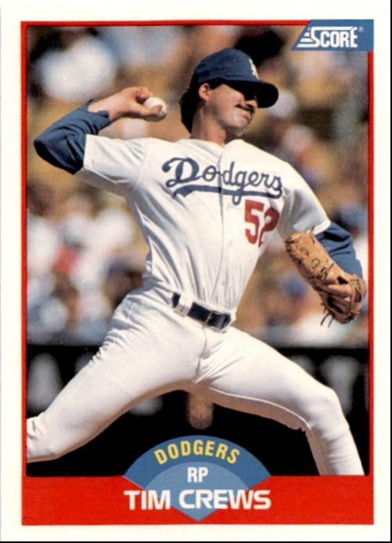 1989 Score Baseball Card Tim Crews A Los Angeles Dodgers #505