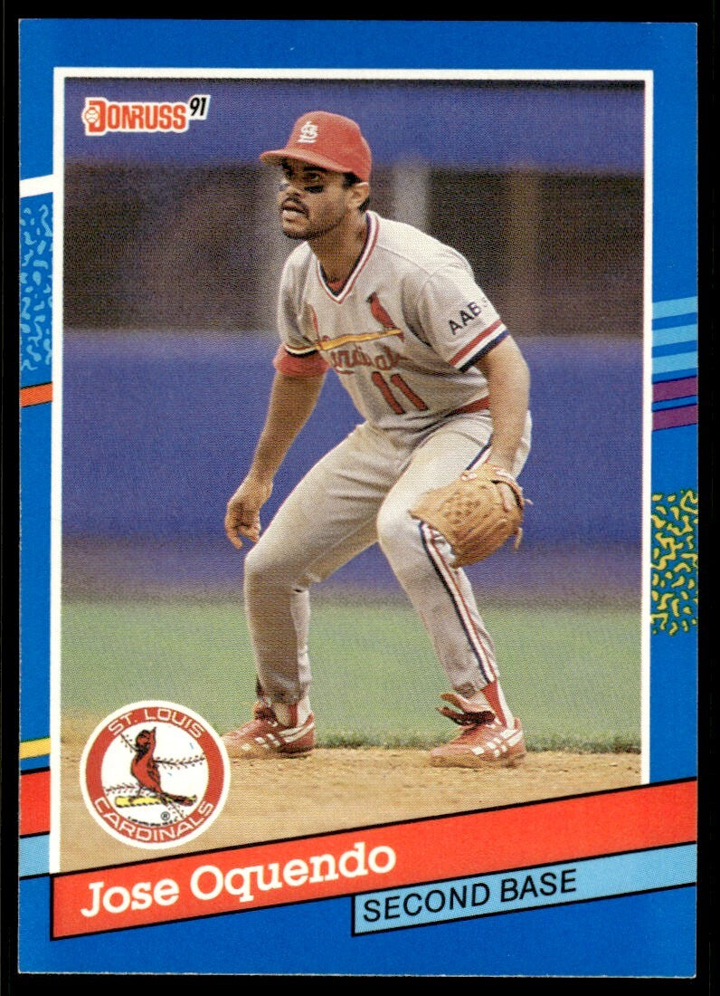 1991 Donruss Baseball Card Jose Oquendo St. Louis Cardinals #281