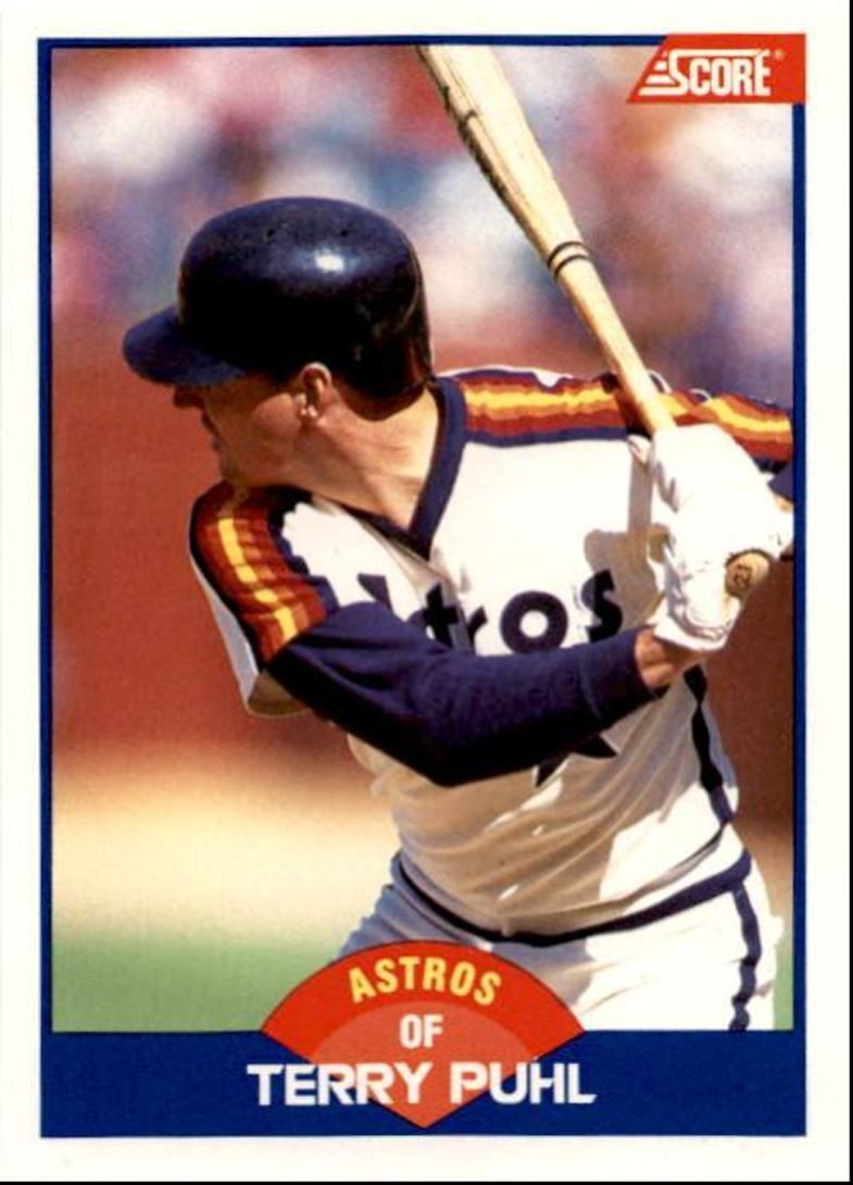 1989 Score Baseball Card Terry Puhl A Houston Astros #567