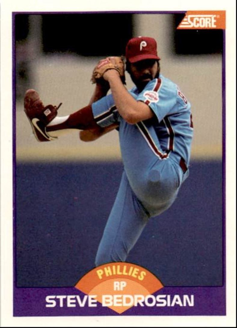 1989 Score Baseball Card Steve Bedrosian A Philadelphia Phillies #260