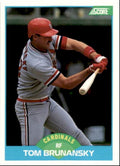 1989 Score Baseball Card Tom Brunansky A St. Louis Cardinals #184