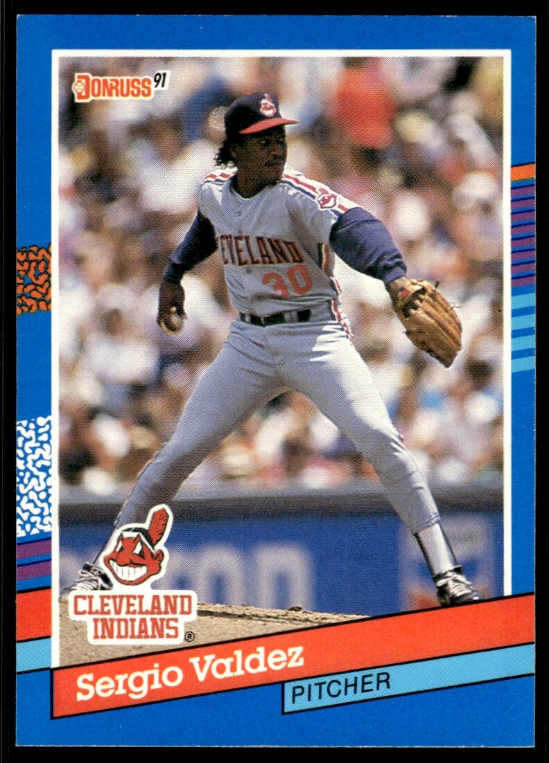1991 Donruss Baseball Card Sergio Valdez Cleveland Indians #344