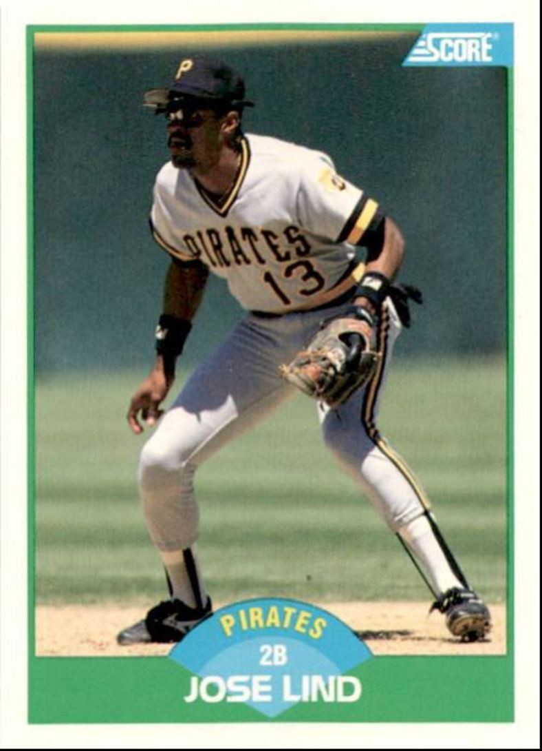 1989 Score Baseball Card Jose Lind Pittsburgh Pirates #87