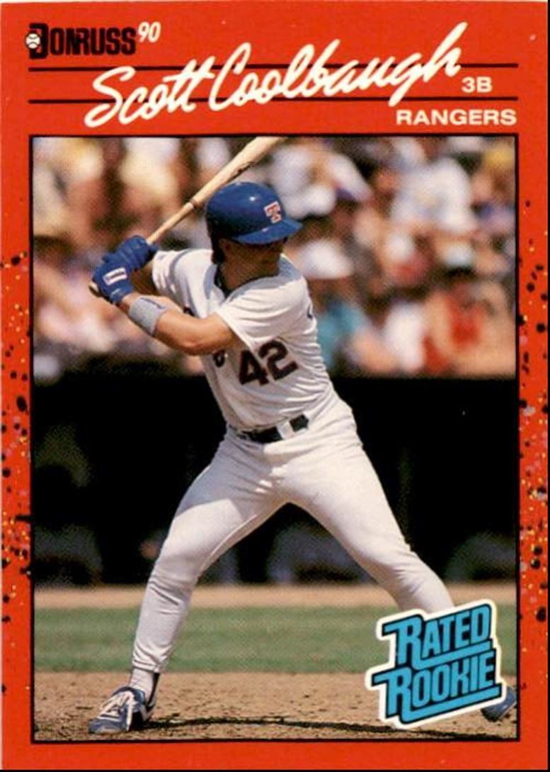 1990 Donruss Baseball Card Scott Coolbaugh Rookie Texas Rangers #43