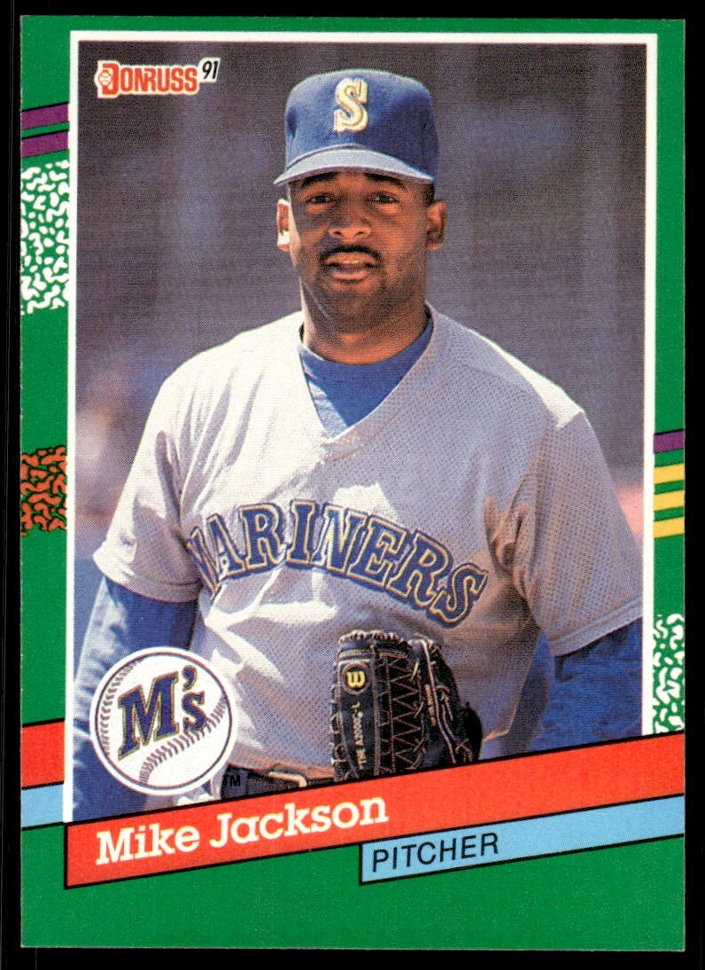 1991 Donruss Baseball Card Mike Jackson Seattle Mariners #676