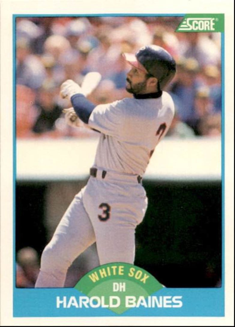 1989 Score Baseball Card Harold Baines Chicago White Sox #128