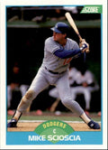1989 Score Baseball Card Mike Scioscia Los Angeles Dodgers #121