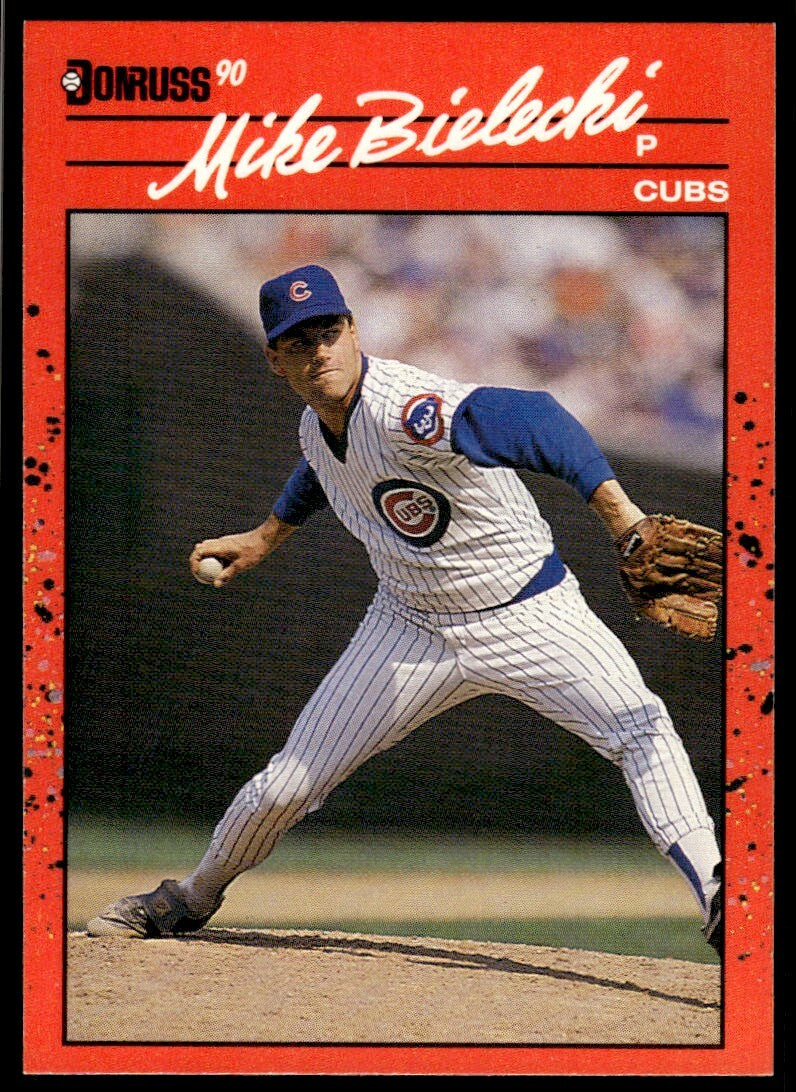 1990 Donruss Baseball Card Mike Bielecki Chicago Cubs #373