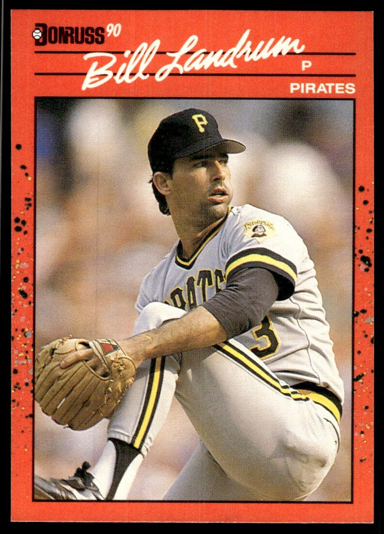 1990 Donruss Baseball Card Bill Landrum Pittsburgh Pirates #668