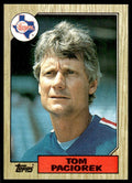 1987 Topps Baseball Card Tom Paciorek Texas Rangers #729