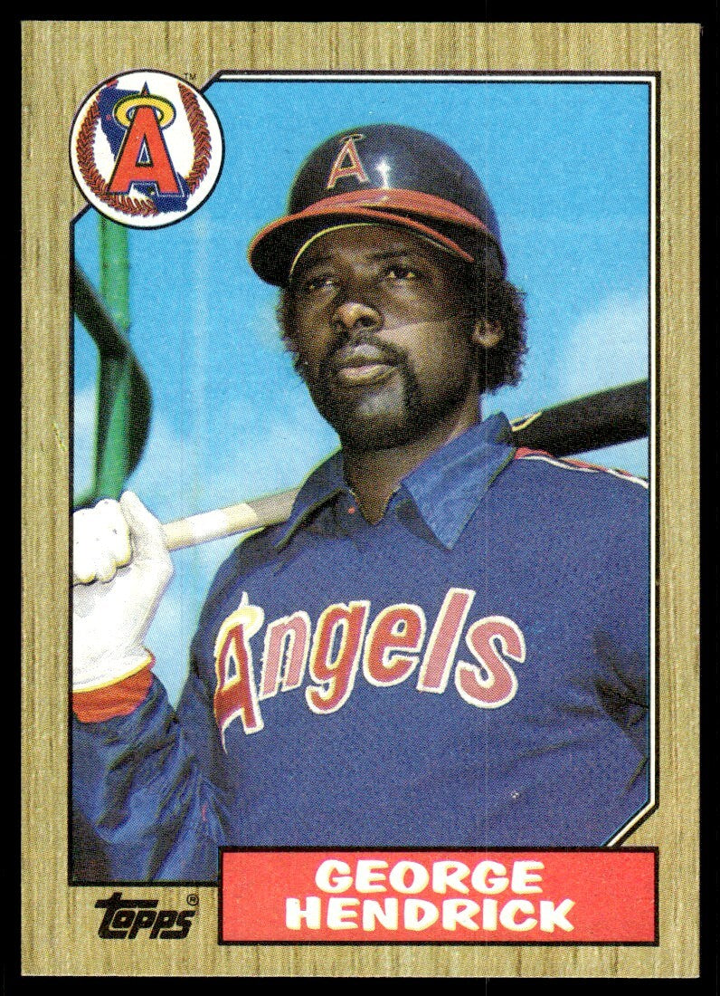 1987 Topps Baseball Card George Hendrick California Angels #725