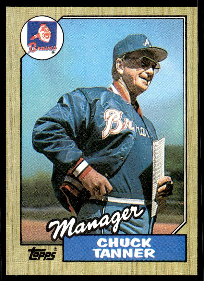 1987 Topps Baseball Card Chuck Tanner Atlanta Braves #593