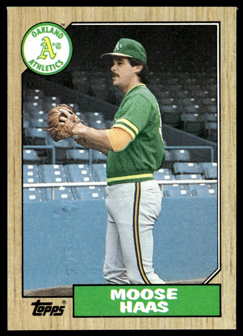 1987 Topps Baseball Card Moose Haas Oakland Athletics #413