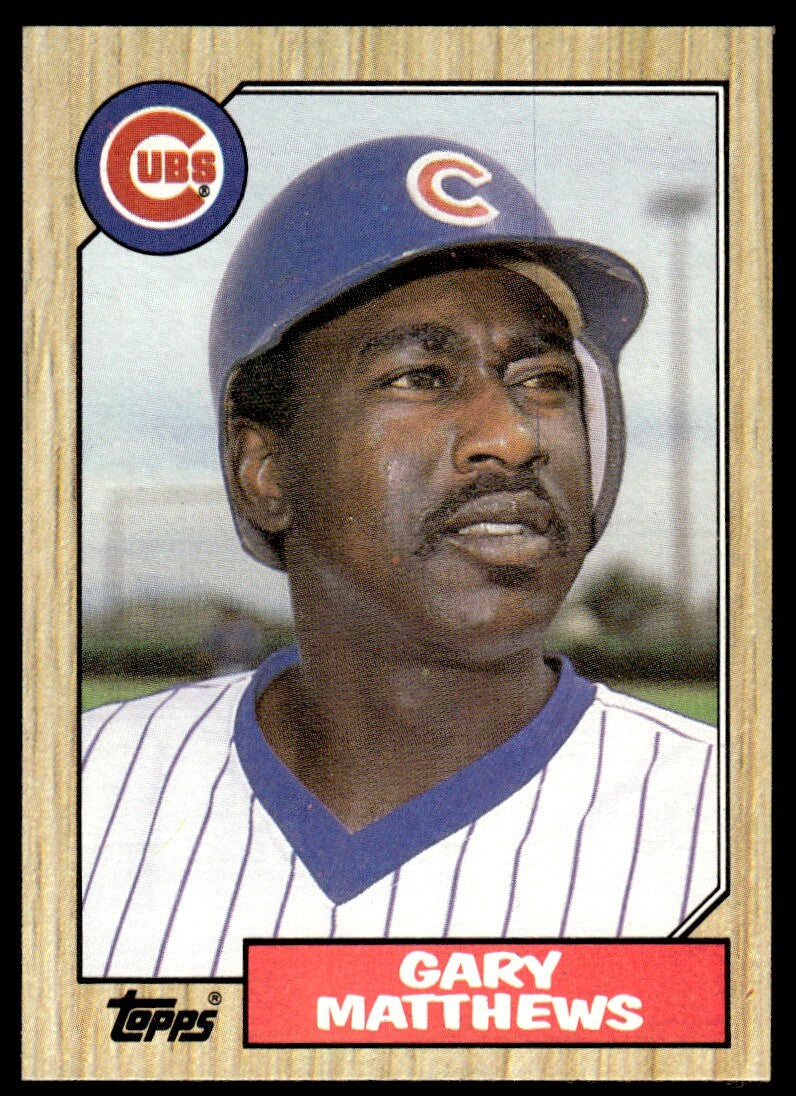 1987 Topps Baseball Card Gary Matthews Chicago Cubs #390