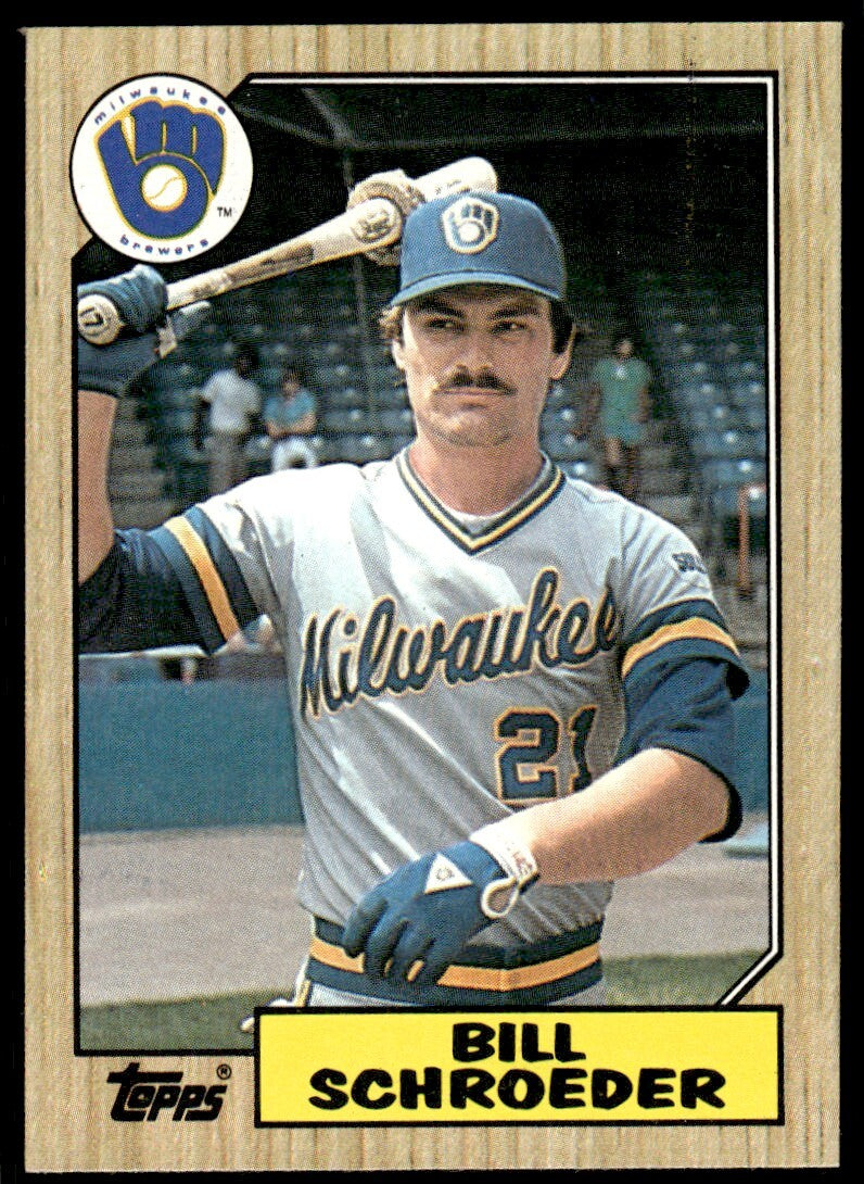 1987 Topps Baseball Card Bill Schroeder Milwaukee Brewers #302