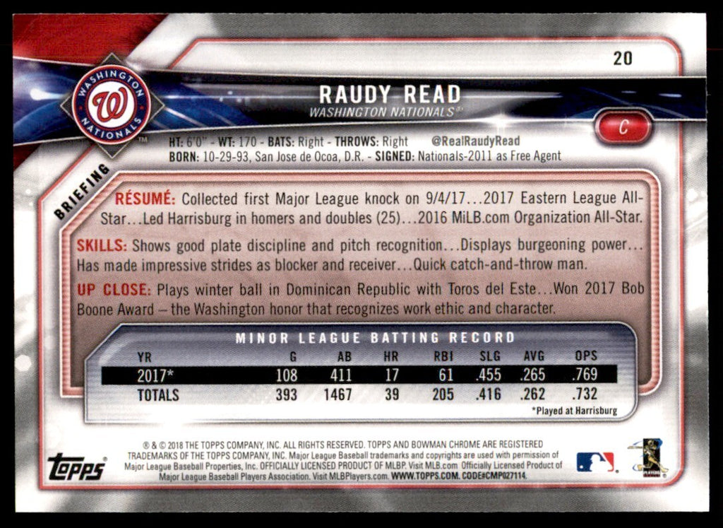 2018 Bowman Raudy Read Baseball Cards #20