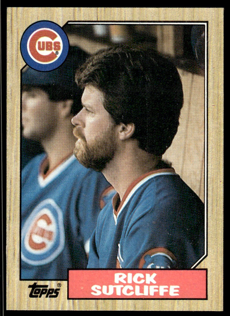 1987 Topps Baseball Card Rick Sutcliffe Chicago Cubs #142