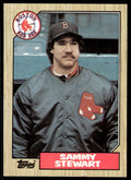 1987 Topps Baseball Card Sammy Stewart Boston Red Sox #204