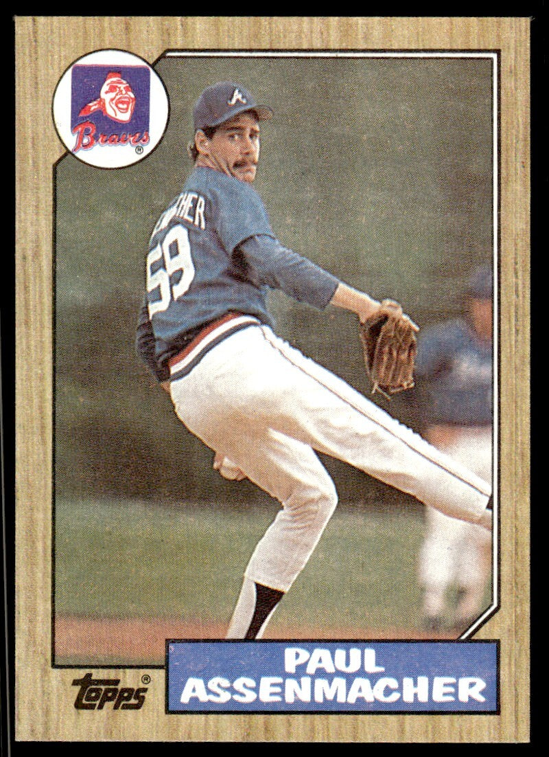 1987 Topps Baseball Card Paul Assenmacher Rookie Atlanta Braves #132