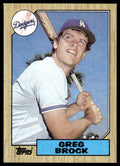 1987 Topps Baseball Card Greg Brock Los Angeles Dodgers #26