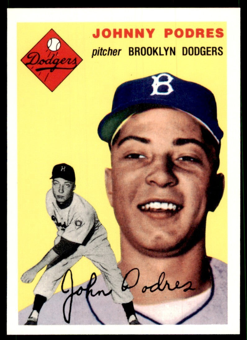 1994 Topps Archives 1954 Johnny Podres Baseball Cards #166